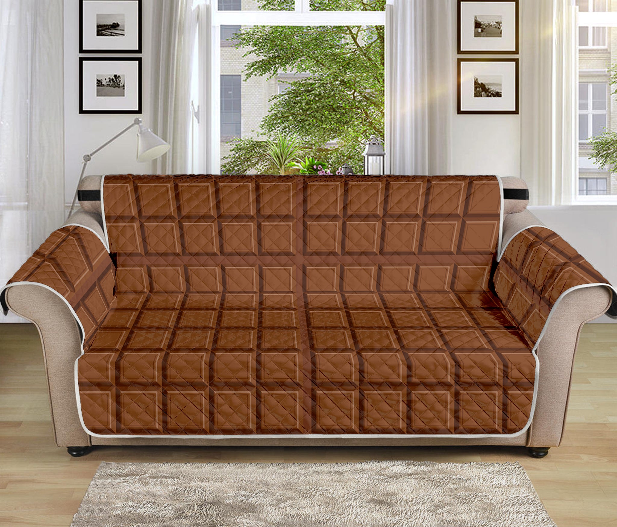 Chocolate Bar Pattern Print Sofa Protector