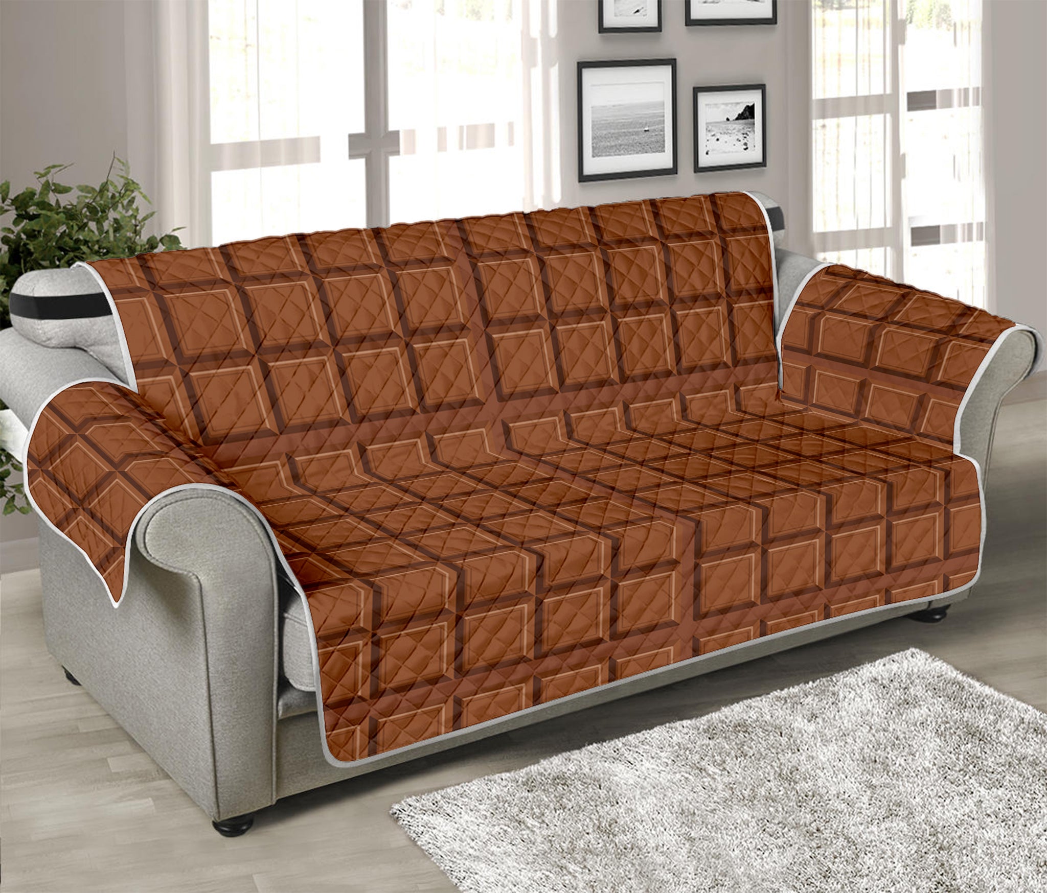 Chocolate Bar Pattern Print Sofa Protector