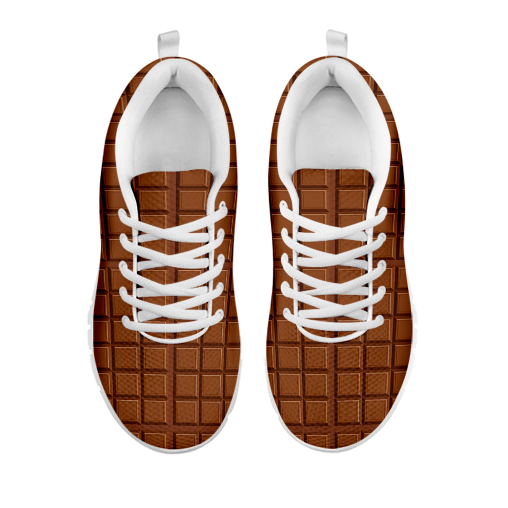Chocolate Bar Pattern Print White Sneakers