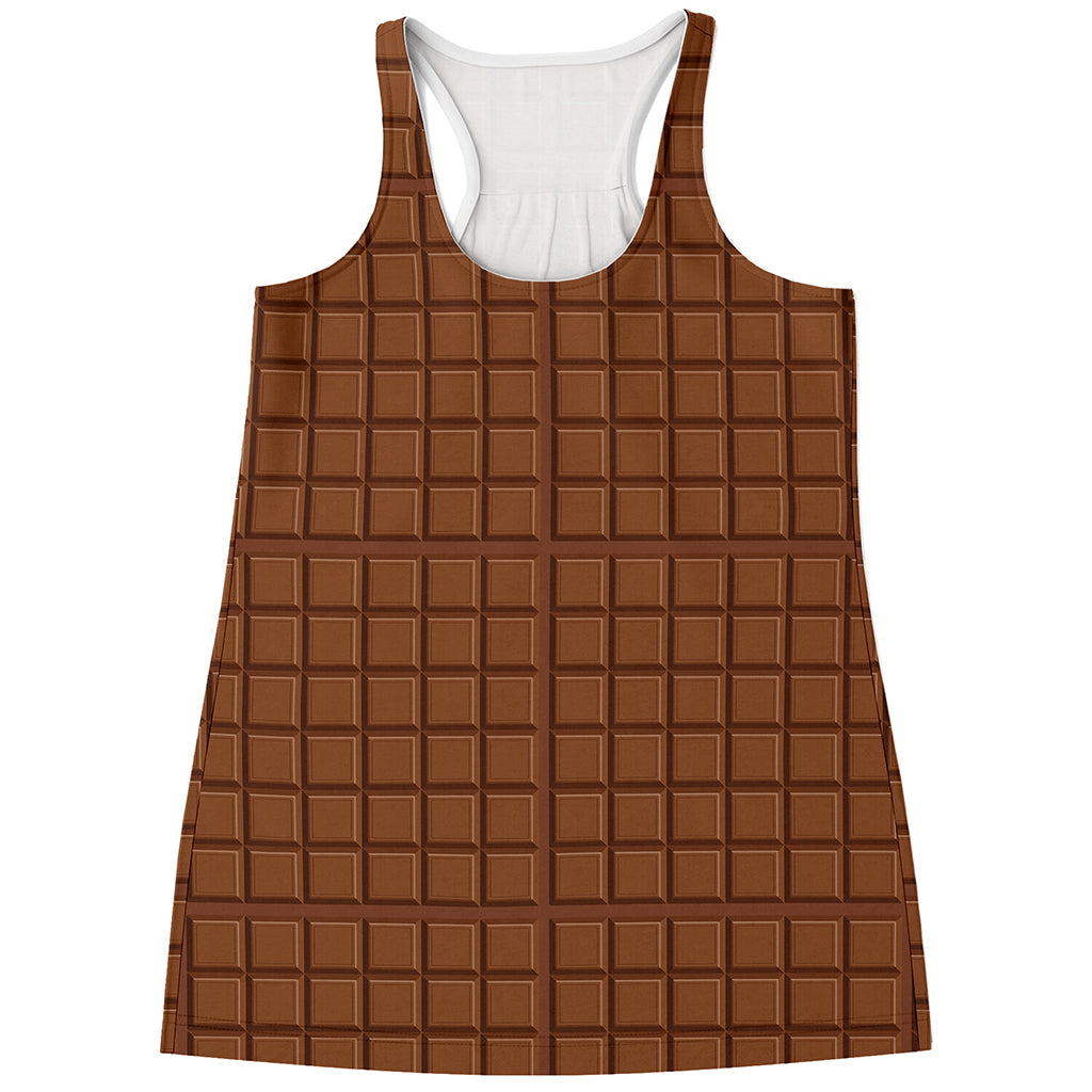 Chocolate Bar Pattern Print Women's Racerback Tank Top