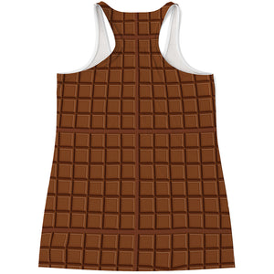 Chocolate Bar Pattern Print Women's Racerback Tank Top