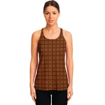 Chocolate Bar Pattern Print Women's Racerback Tank Top