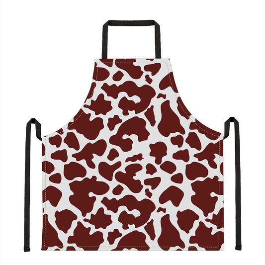 Chocolate Brown And White Cow Print Apron