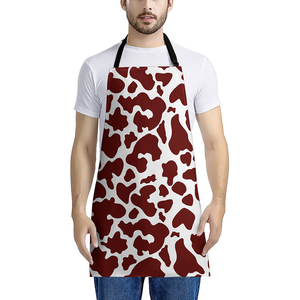 Chocolate Brown And White Cow Print Apron