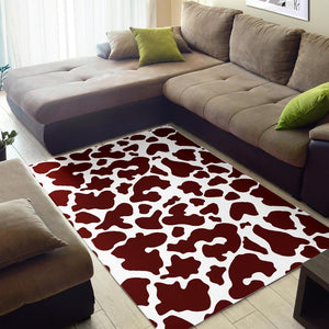 Chocolate Brown And White Cow Print Area Rug GearFrost