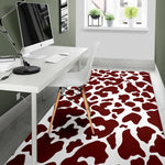 Chocolate Brown And White Cow Print Area Rug GearFrost