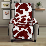 Chocolate Brown And White Cow Print Armchair Protector