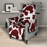 Chocolate Brown And White Cow Print Armchair Protector