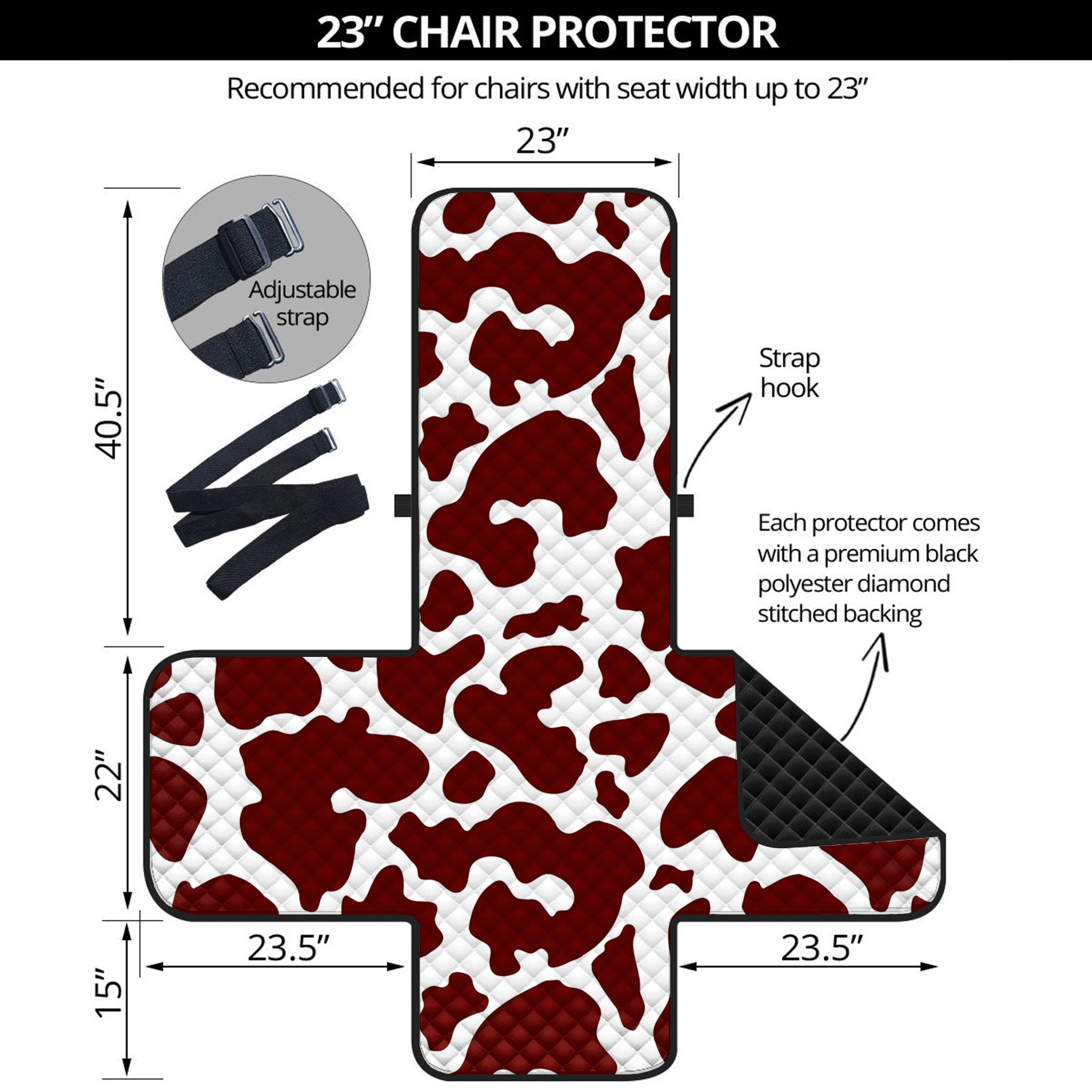 Chocolate Brown And White Cow Print Armchair Protector