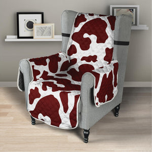 Chocolate Brown And White Cow Print Armchair Protector