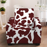 Chocolate Brown And White Cow Print Armchair Slipcover