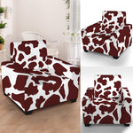 Chocolate Brown And White Cow Print Armchair Slipcover