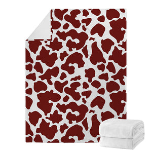 Chocolate Brown And White Cow Print Blanket