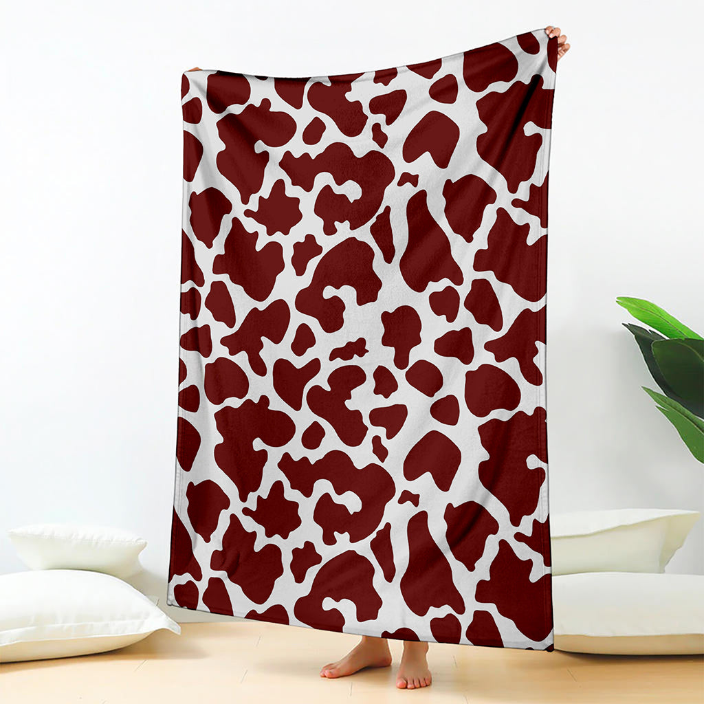 Chocolate Brown And White Cow Print Blanket