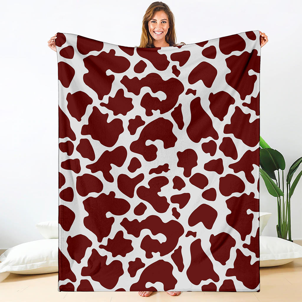 Chocolate Brown And White Cow Print Blanket