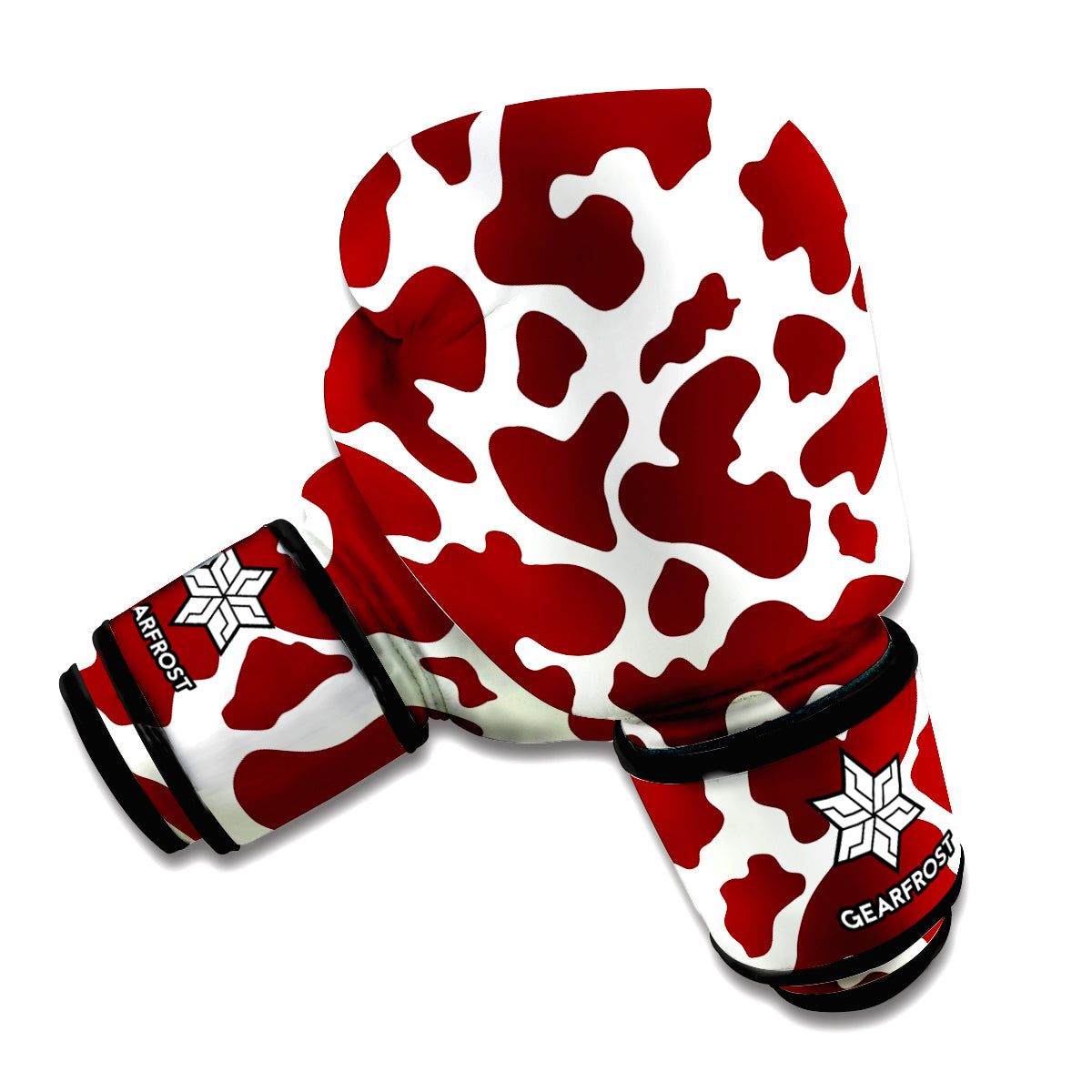 Chocolate Brown And White Cow Print Boxing Gloves