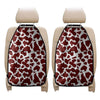 Chocolate Brown And White Cow Print Car Seat Organizers