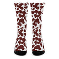 Chocolate Brown And White Cow Print Crew Socks
