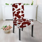 Chocolate Brown And White Cow Print Dining Chair Slipcover