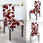 Chocolate Brown And White Cow Print Dining Chair Slipcover