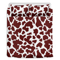 Chocolate Brown And White Cow Print Duvet Cover Bedding Set