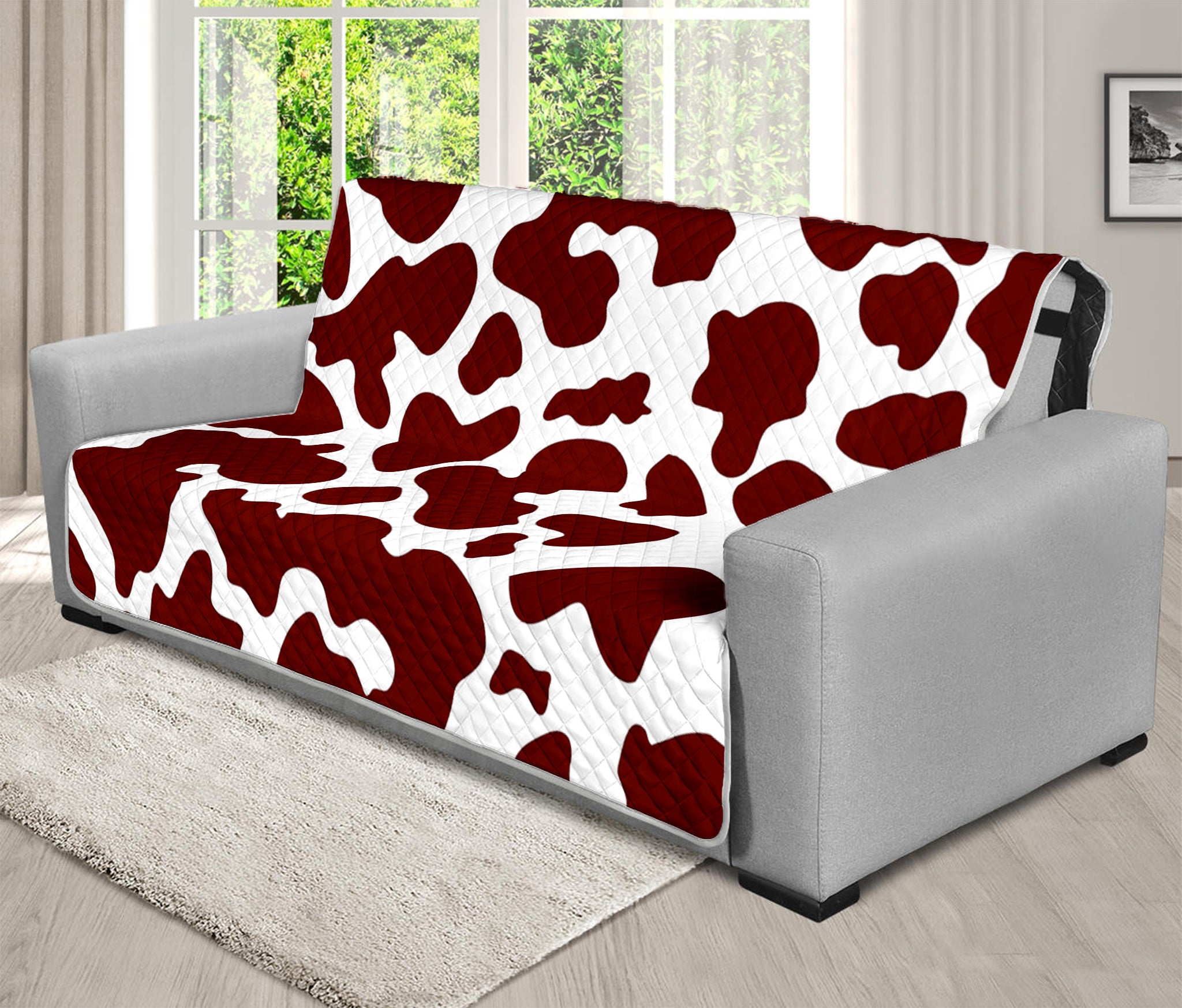 Chocolate Brown And White Cow Print Futon Protector