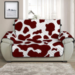 Chocolate Brown And White Cow Print Half Sofa Protector