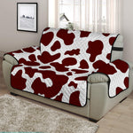 Chocolate Brown And White Cow Print Half Sofa Protector