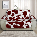 Chocolate Brown And White Cow Print Half Sofa Protector