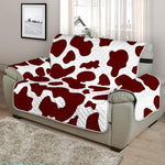 Chocolate Brown And White Cow Print Half Sofa Protector