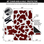 Chocolate Brown And White Cow Print Half Sofa Protector