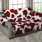 Chocolate Brown And White Cow Print Loveseat Protector