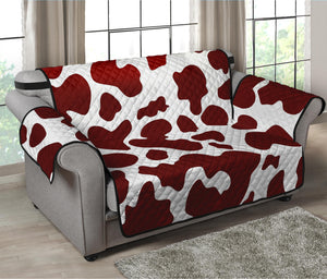 Chocolate Brown And White Cow Print Loveseat Protector