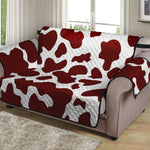 Chocolate Brown And White Cow Print Loveseat Protector