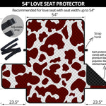 Chocolate Brown And White Cow Print Loveseat Protector