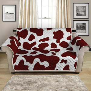 Chocolate Brown And White Cow Print Loveseat Protector