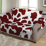 Chocolate Brown And White Cow Print Loveseat Protector