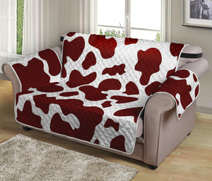 Chocolate Brown And White Cow Print Loveseat Protector