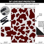 Chocolate Brown And White Cow Print Loveseat Protector