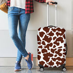 Chocolate Brown And White Cow Print Luggage Cover GearFrost