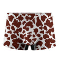 Chocolate Brown And White Cow Print Men's Boxer Briefs