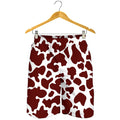 Chocolate Brown And White Cow Print Men's Shorts
