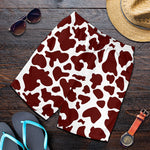 Chocolate Brown And White Cow Print Men's Shorts