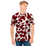 Chocolate Brown And White Cow Print Men's T-Shirt