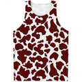 Chocolate Brown And White Cow Print Men's Tank Top