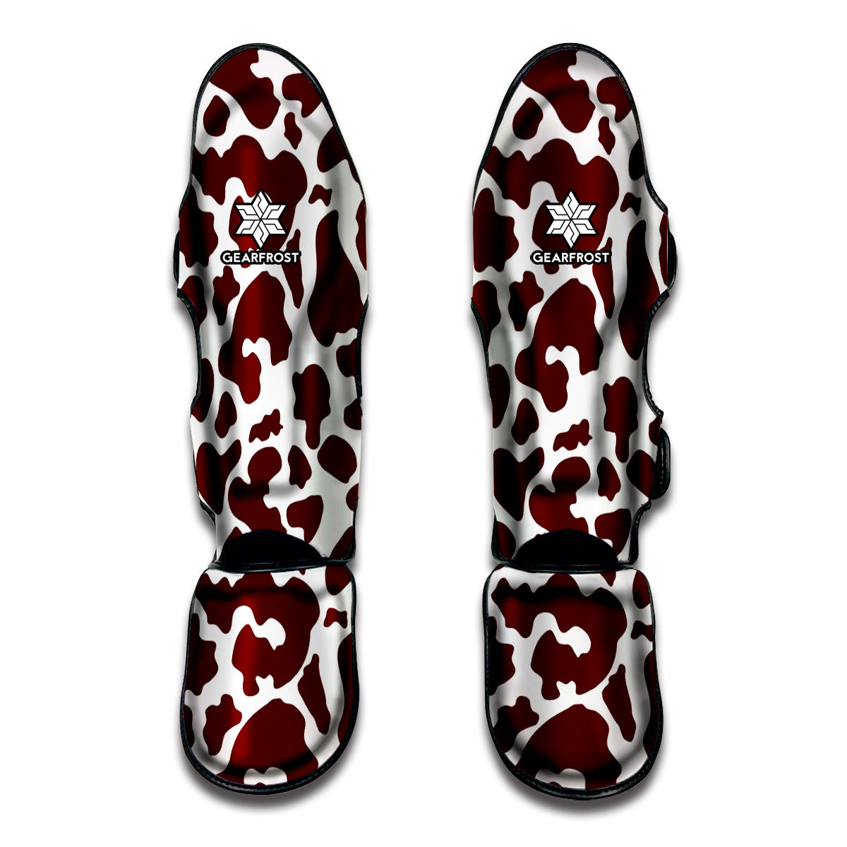 Chocolate Brown And White Cow Print Muay Thai Shin Guard