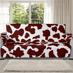 Chocolate Brown And White Cow Print Oversized Sofa Protector