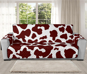 Chocolate Brown And White Cow Print Oversized Sofa Protector