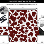 Chocolate Brown And White Cow Print Oversized Sofa Protector