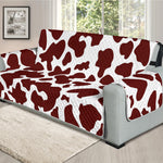 Chocolate Brown And White Cow Print Oversized Sofa Protector